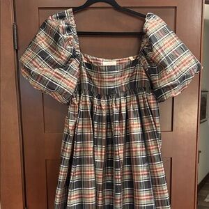 Doen Taffeta plaid Dress size medium